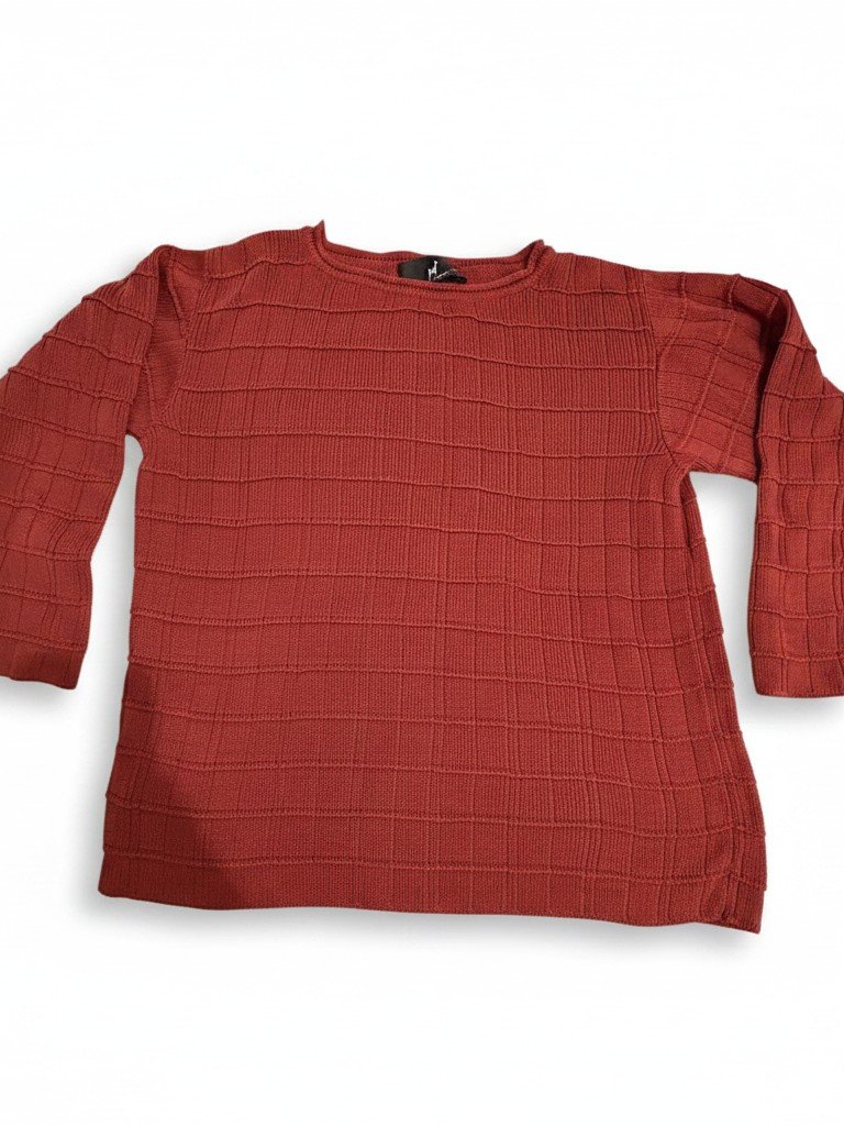 Peruvian Connection Rust Pima Cotton Pullover Sweater M/L Like New — image 2 of 2